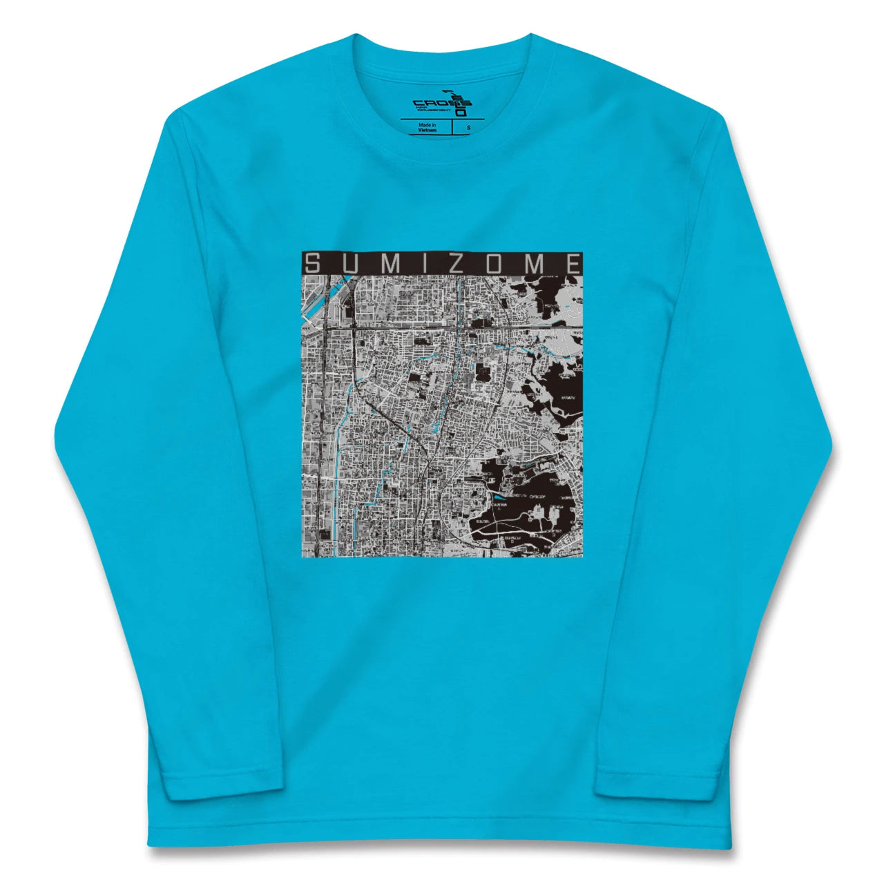 【墨染(京都府)】地図柄ロングスリーブTシャツ