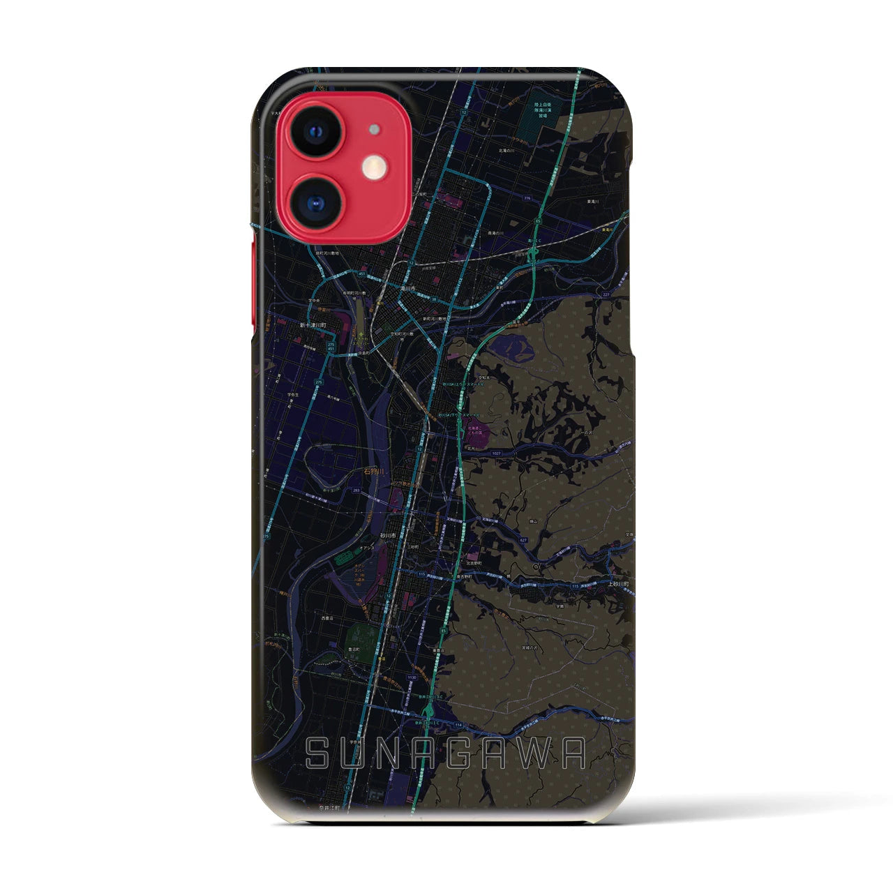 【砂川(北海道)】地図柄iPhoneケース(バックカバータイプ)