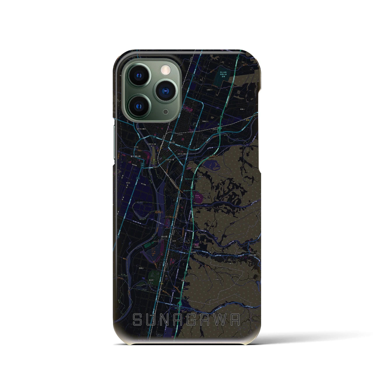 【砂川(北海道)】地図柄iPhoneケース(バックカバータイプ)