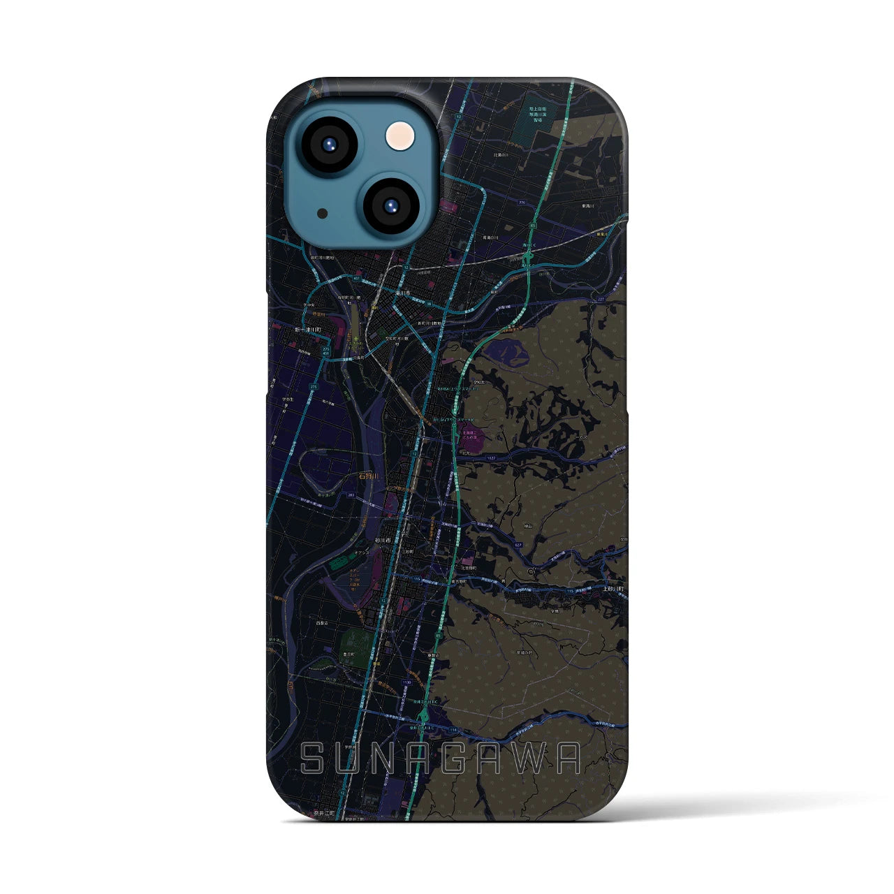 【砂川(北海道)】地図柄iPhoneケース(バックカバータイプ)