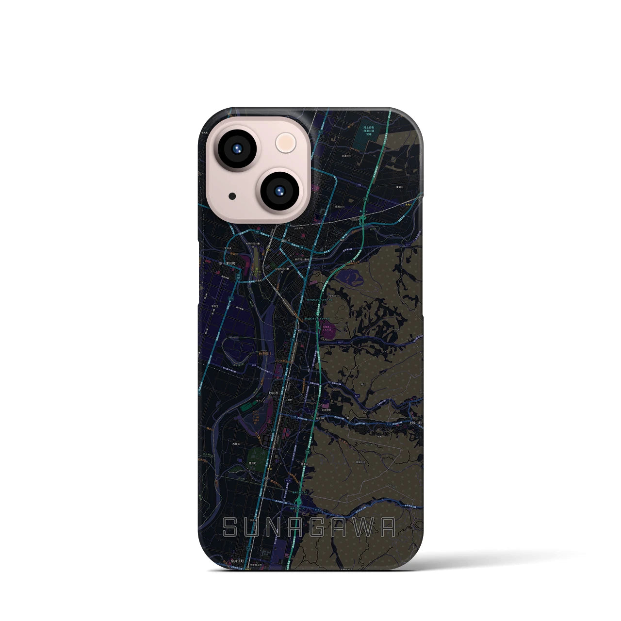 【砂川(北海道)】地図柄iPhoneケース(バックカバータイプ)