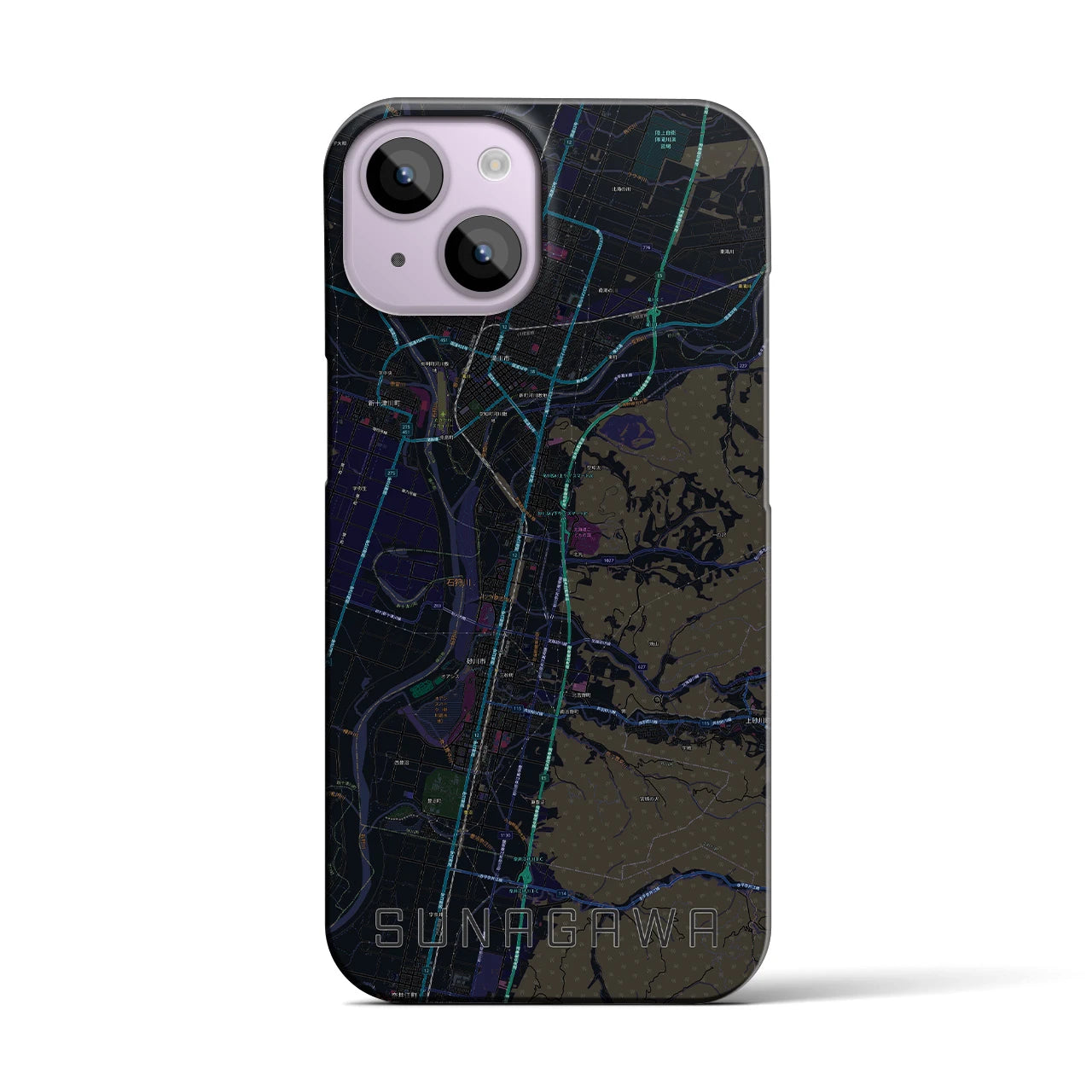 【砂川(北海道)】地図柄iPhoneケース(バックカバータイプ)