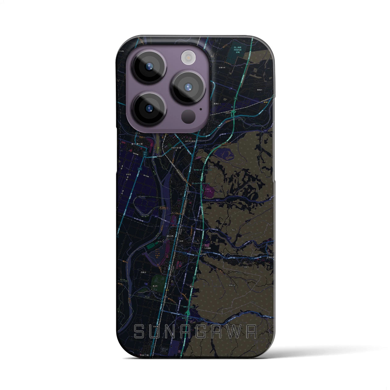 【砂川(北海道)】地図柄iPhoneケース(バックカバータイプ)