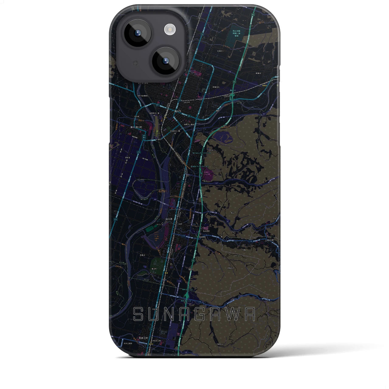 【砂川(北海道)】地図柄iPhoneケース(バックカバータイプ)