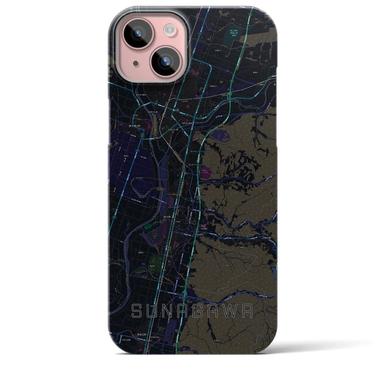 【砂川(北海道)】地図柄iPhoneケース(バックカバータイプ)