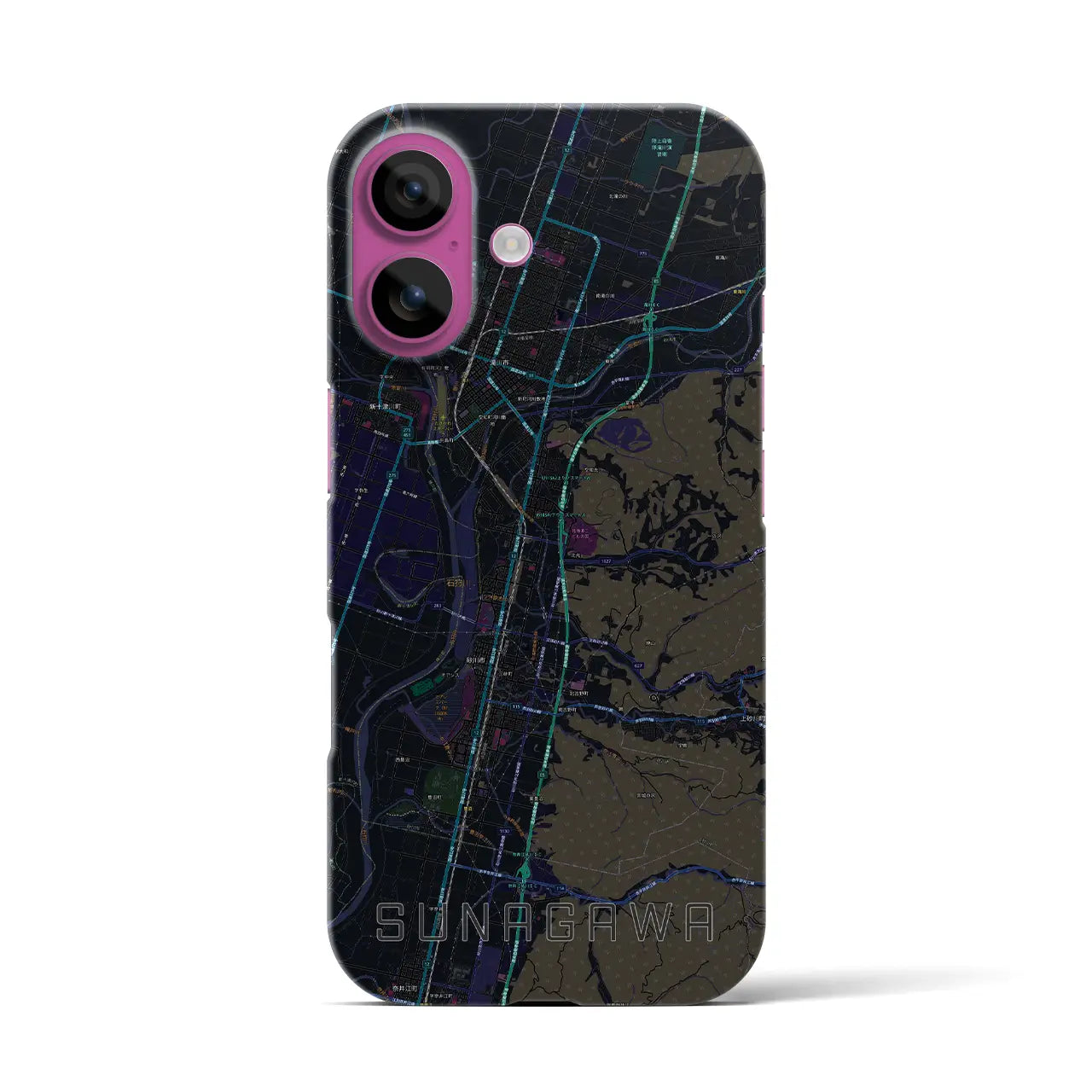 【砂川(北海道)】地図柄iPhoneケース(バックカバータイプ)