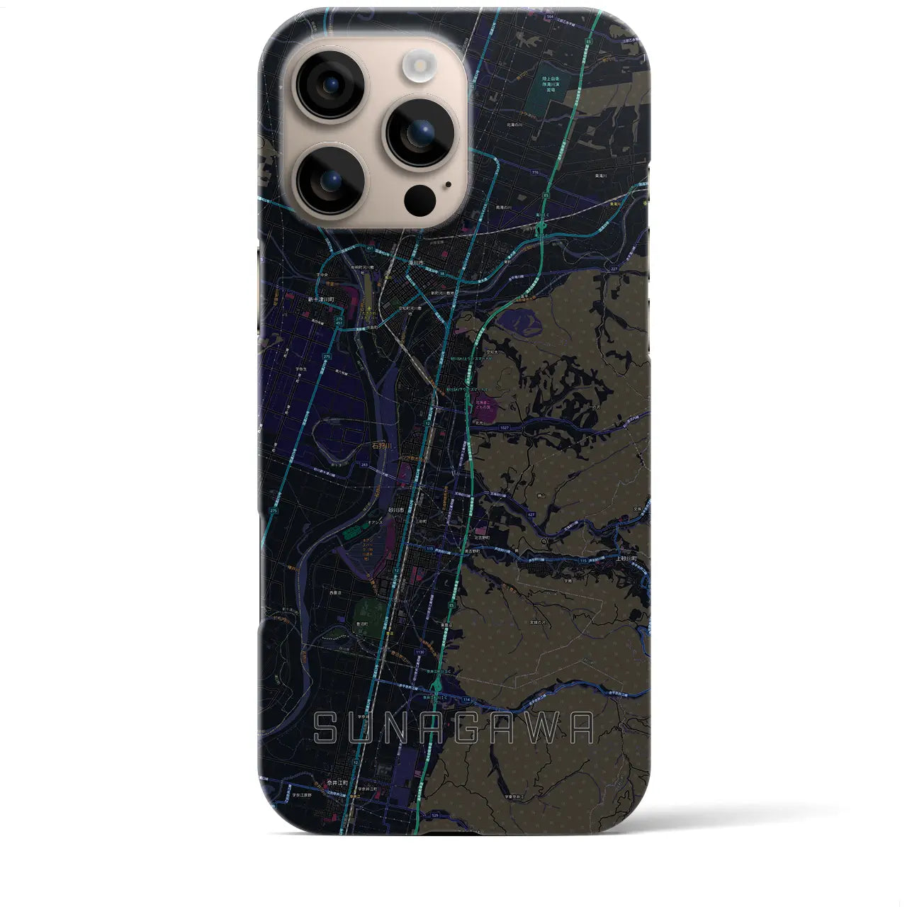 【砂川(北海道)】地図柄iPhoneケース(バックカバータイプ)