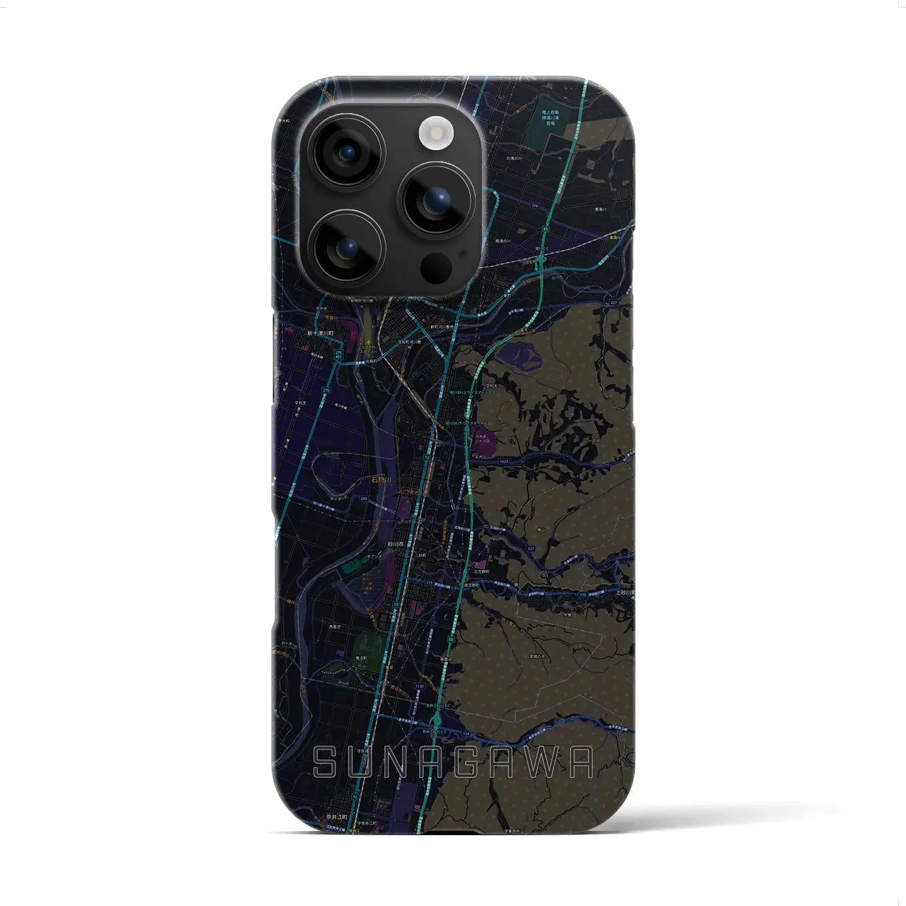 【砂川(北海道)】地図柄iPhoneケース(バックカバータイプ)