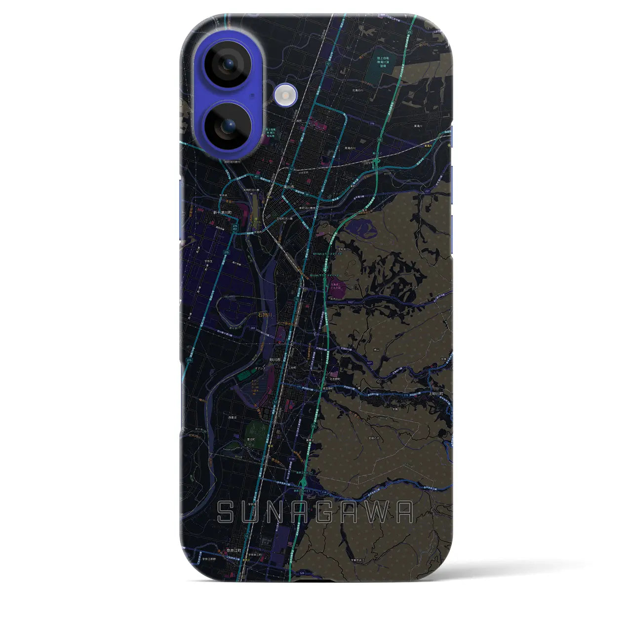 【砂川(北海道)】地図柄iPhoneケース(バックカバータイプ)
