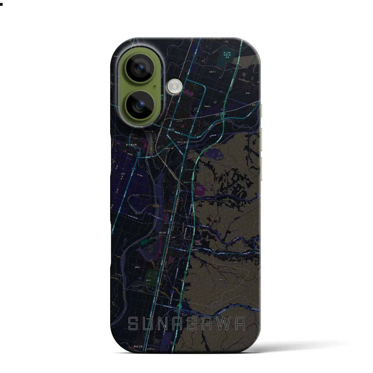 【砂川(北海道)】地図柄iPhoneケース(バックカバータイプ)