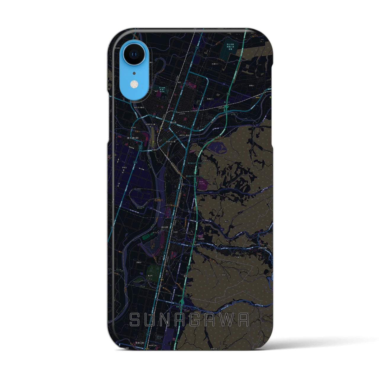 【砂川(北海道)】地図柄iPhoneケース(バックカバータイプ)