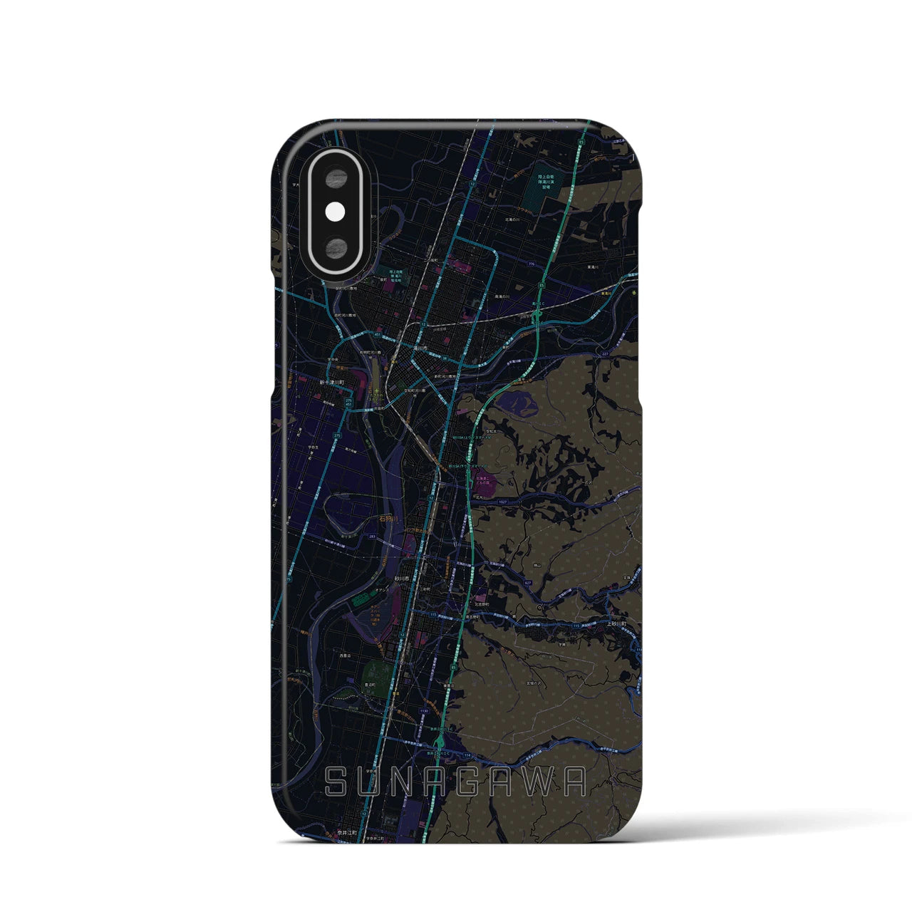 【砂川(北海道)】地図柄iPhoneケース(バックカバータイプ)