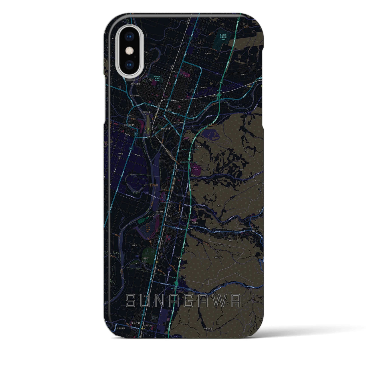 【砂川(北海道)】地図柄iPhoneケース(バックカバータイプ)