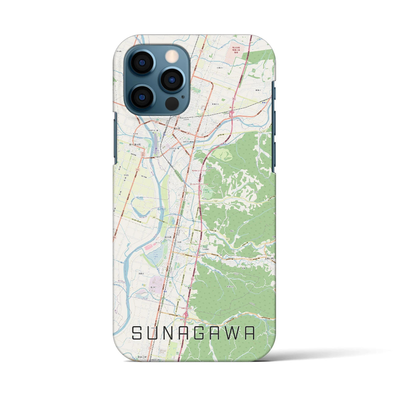 【砂川(北海道)】地図柄iPhoneケース(バックカバータイプ)