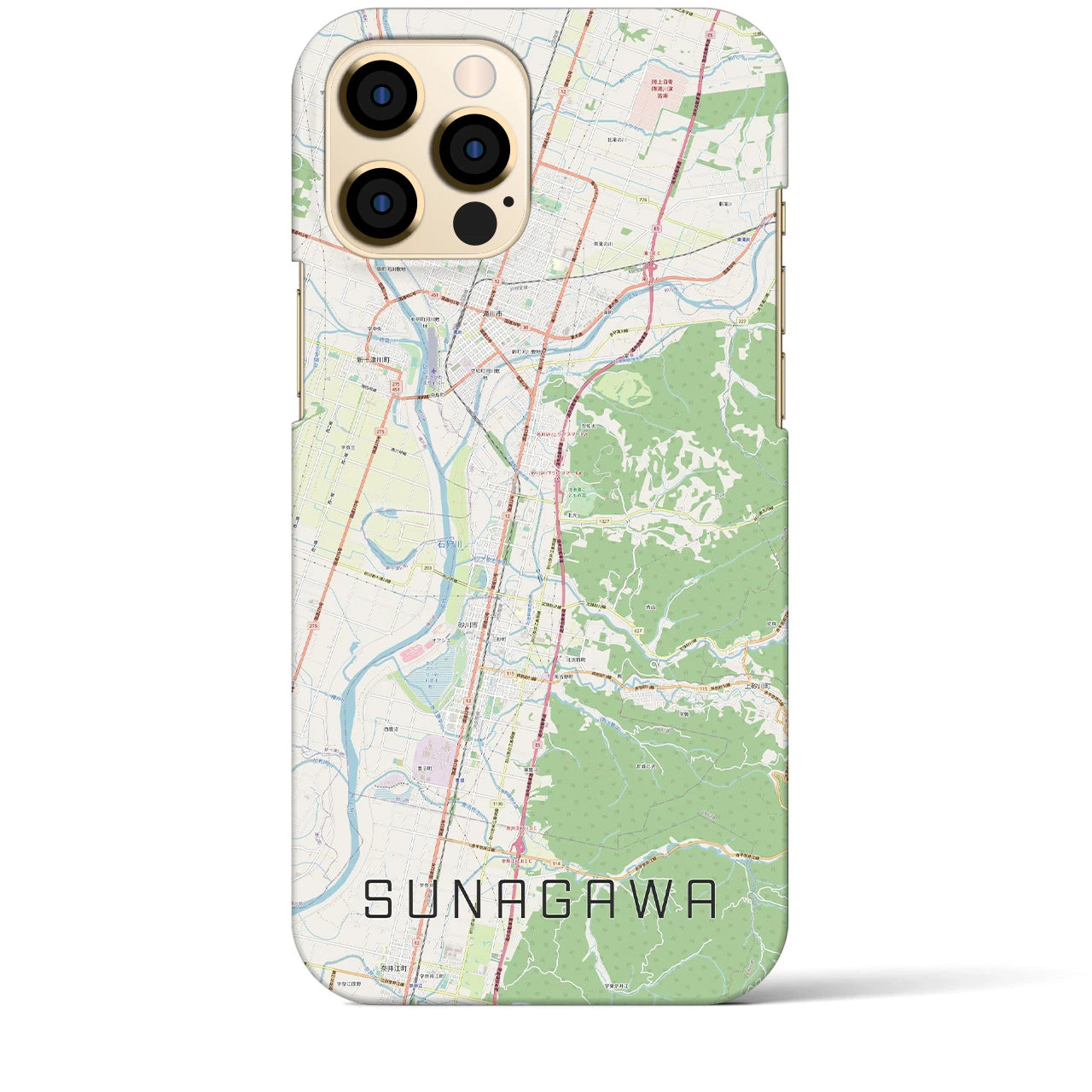 【砂川(北海道)】地図柄iPhoneケース(バックカバータイプ)