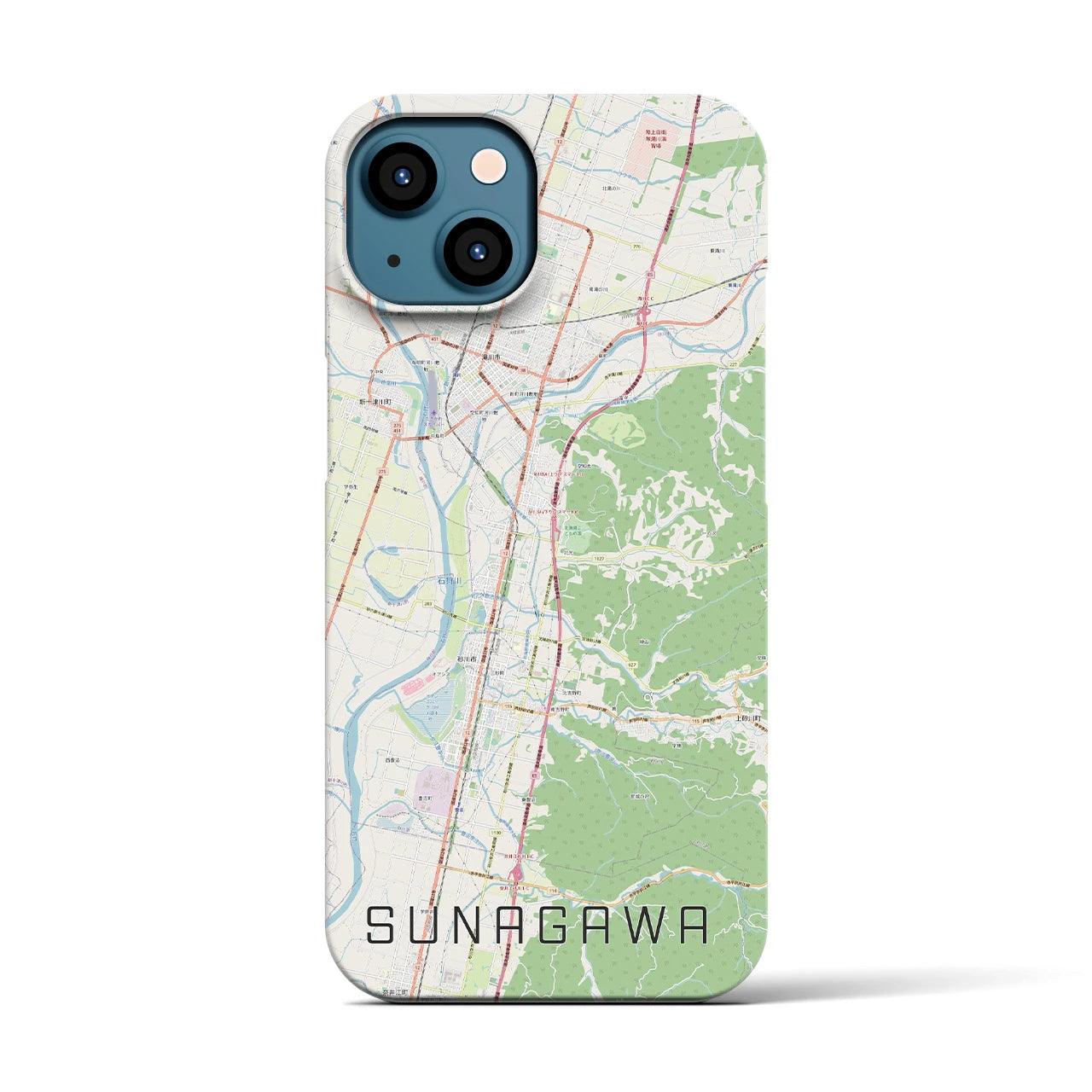 【砂川(北海道)】地図柄iPhoneケース(バックカバータイプ)