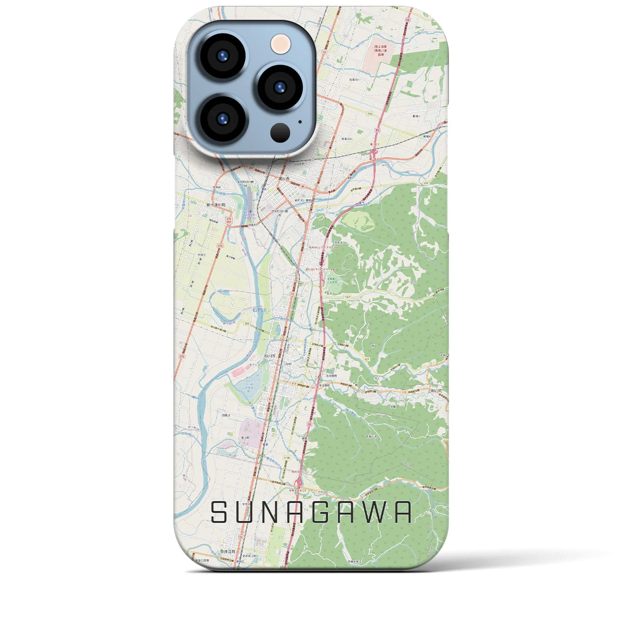 【砂川(北海道)】地図柄iPhoneケース(バックカバータイプ)