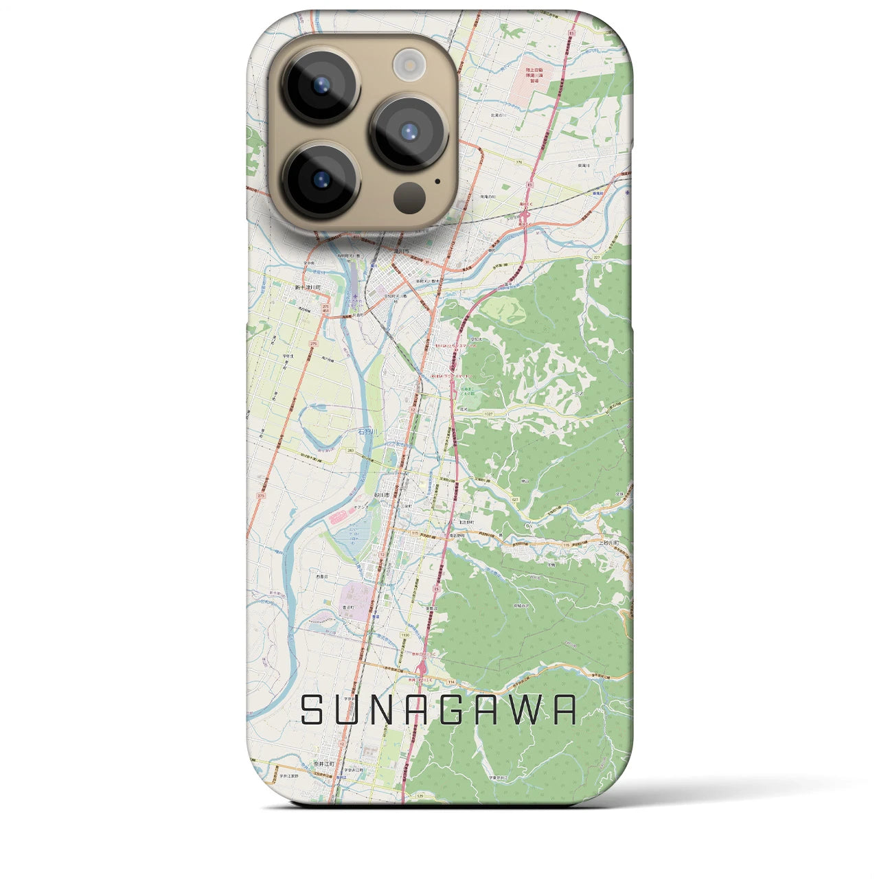 【砂川(北海道)】地図柄iPhoneケース(バックカバータイプ)