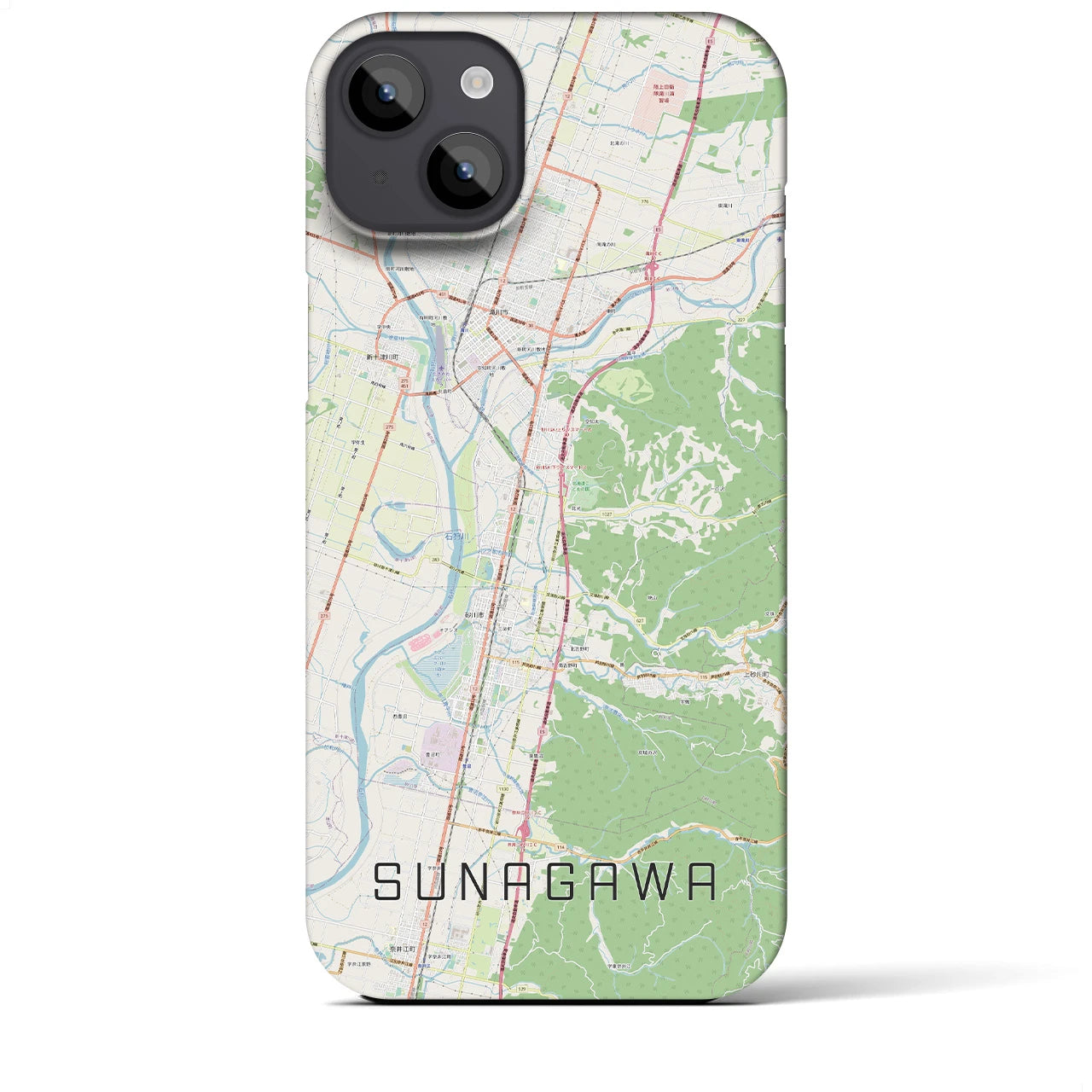 【砂川(北海道)】地図柄iPhoneケース(バックカバータイプ)