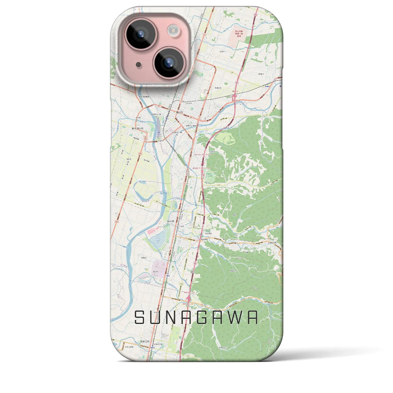 【砂川(北海道)】地図柄iPhoneケース(バックカバータイプ)