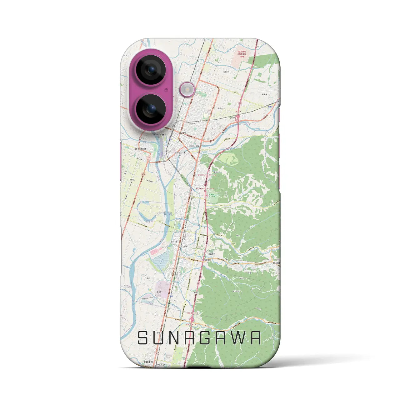 【砂川(北海道)】地図柄iPhoneケース(バックカバータイプ)