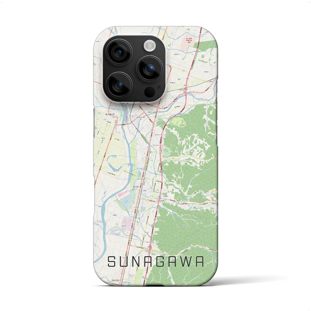 【砂川(北海道)】地図柄iPhoneケース(バックカバータイプ)