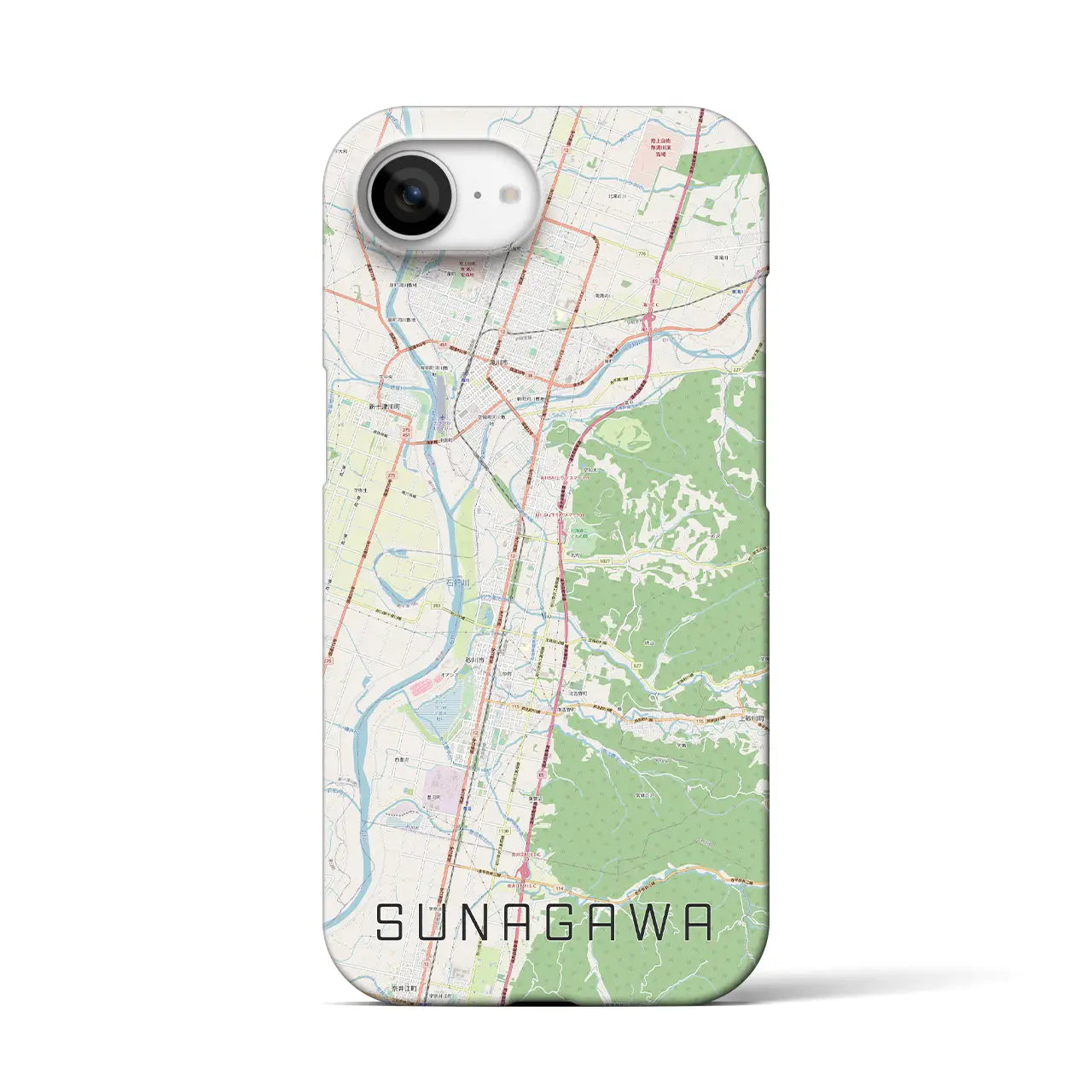 【砂川(北海道)】地図柄iPhoneケース(バックカバータイプ)