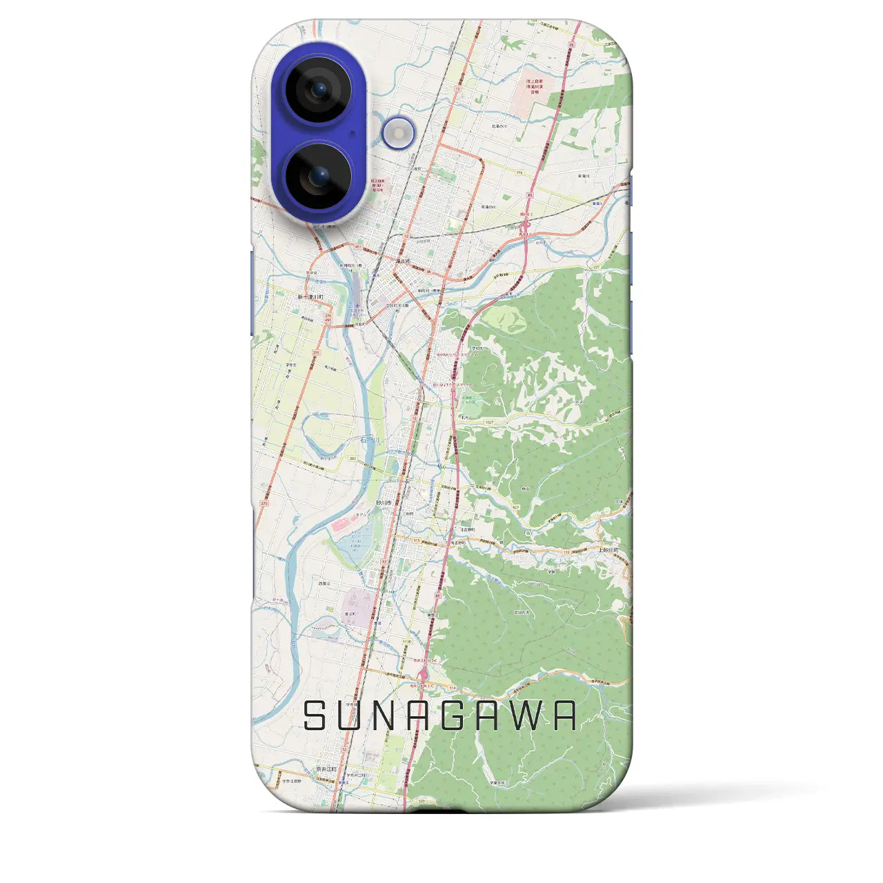 【砂川(北海道)】地図柄iPhoneケース(バックカバータイプ)