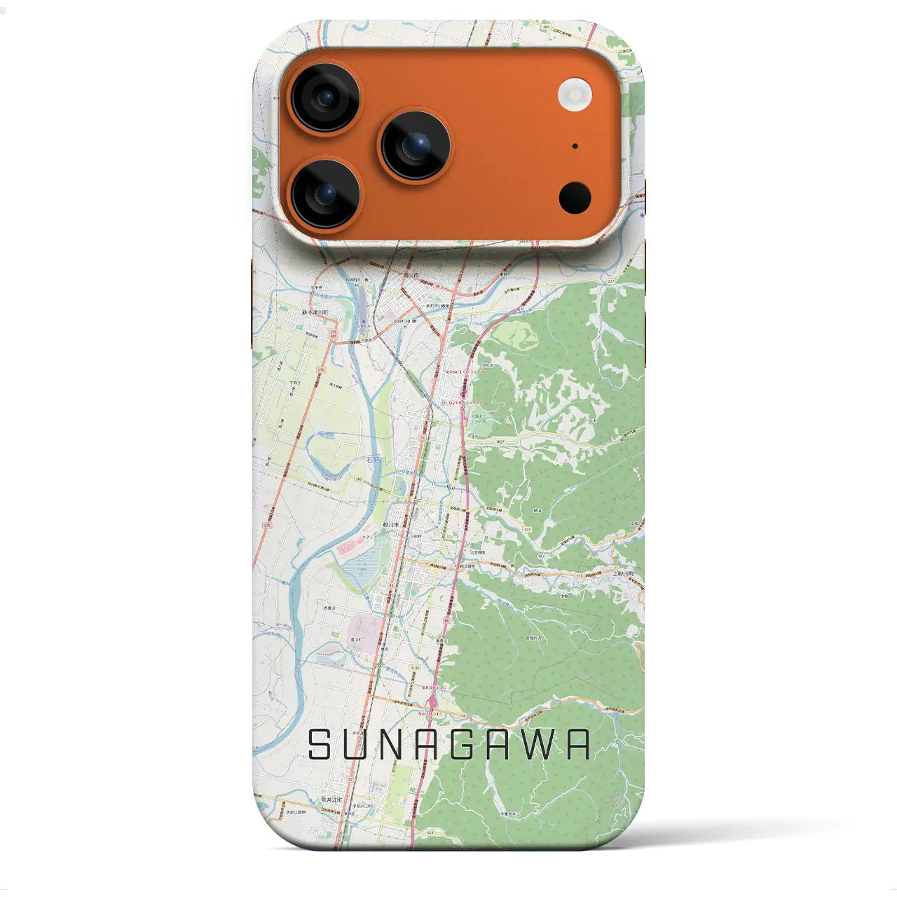 【砂川(北海道)】地図柄iPhoneケース(バックカバータイプ)