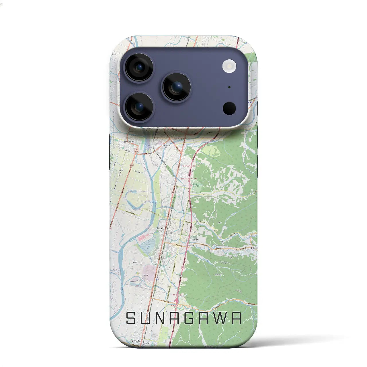 【砂川(北海道)】地図柄iPhoneケース(バックカバータイプ)ナチュラル・iPhone 17 Pro Max 用