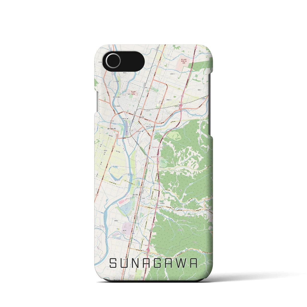 【砂川(北海道)】地図柄iPhoneケース(バックカバータイプ)