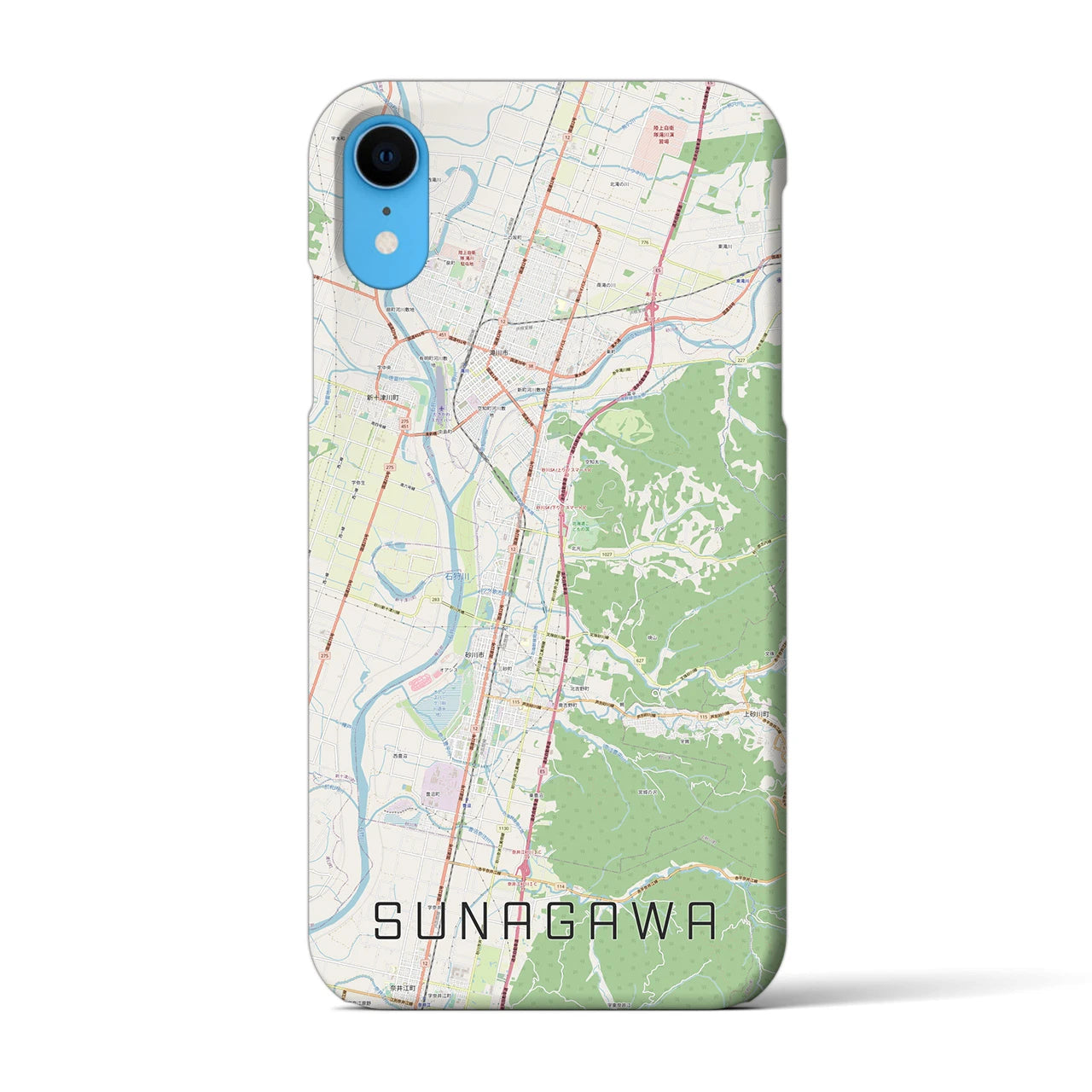 【砂川(北海道)】地図柄iPhoneケース(バックカバータイプ)