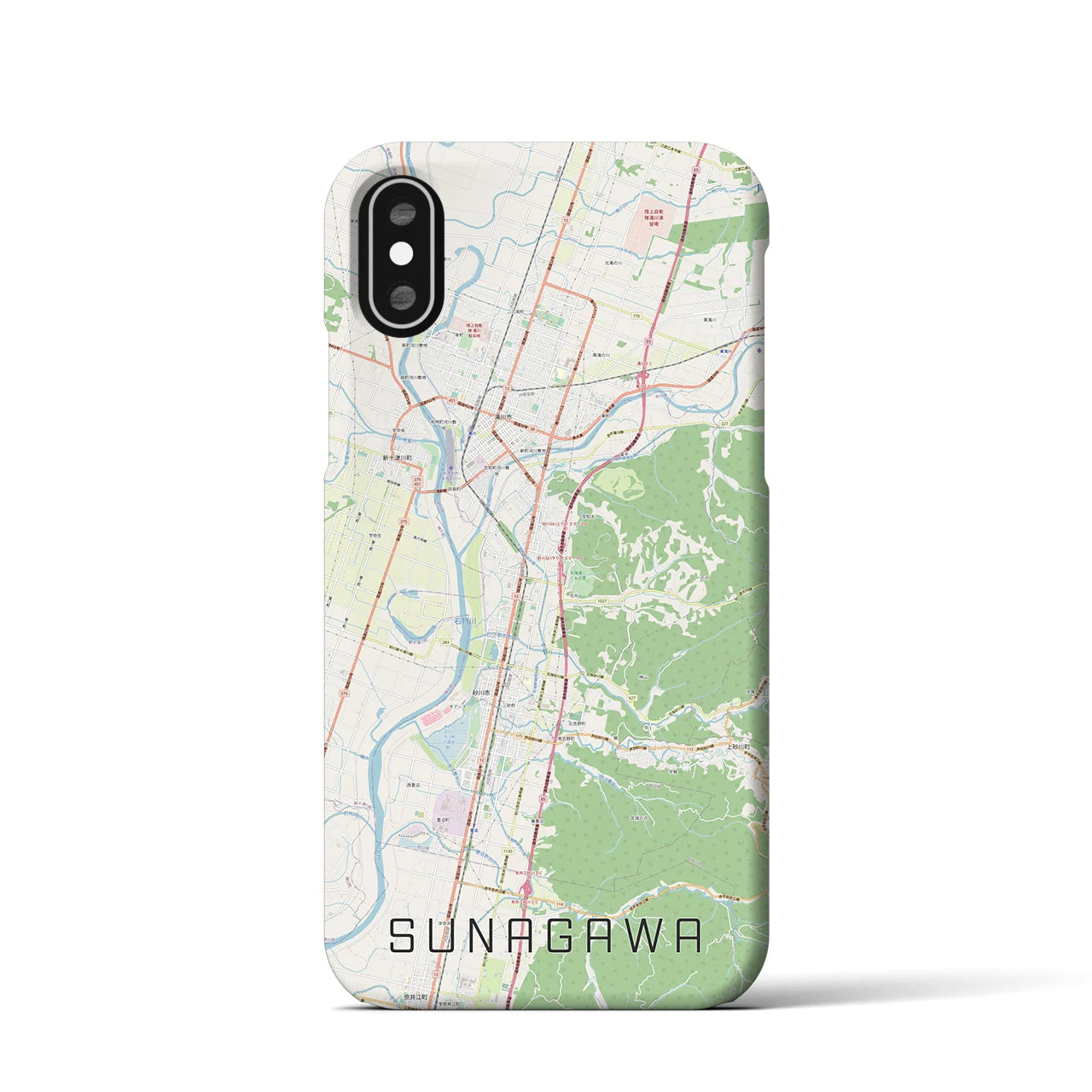 【砂川(北海道)】地図柄iPhoneケース(バックカバータイプ)