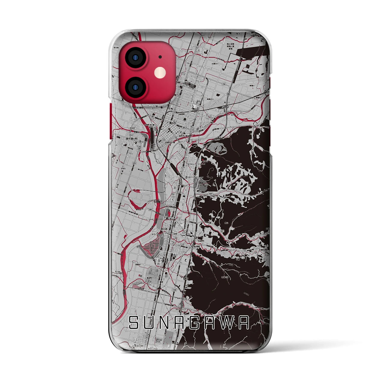 【砂川(北海道)】地図柄iPhoneケース(クリアタイプ)