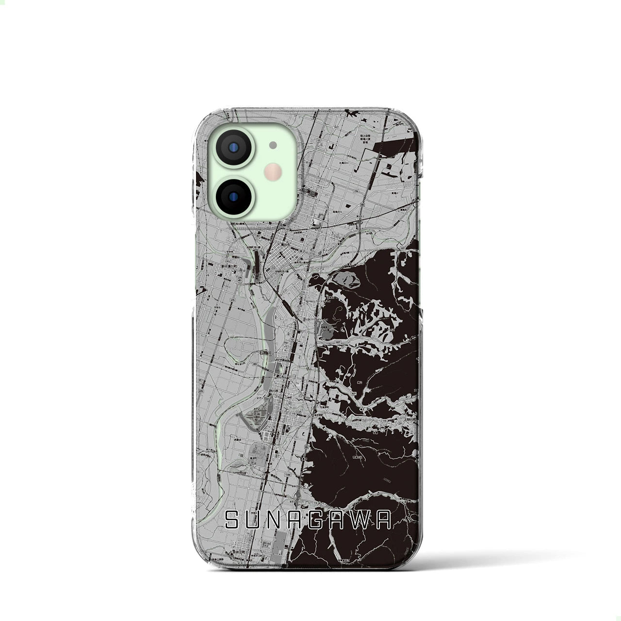 【砂川(北海道)】地図柄iPhoneケース(クリアタイプ)