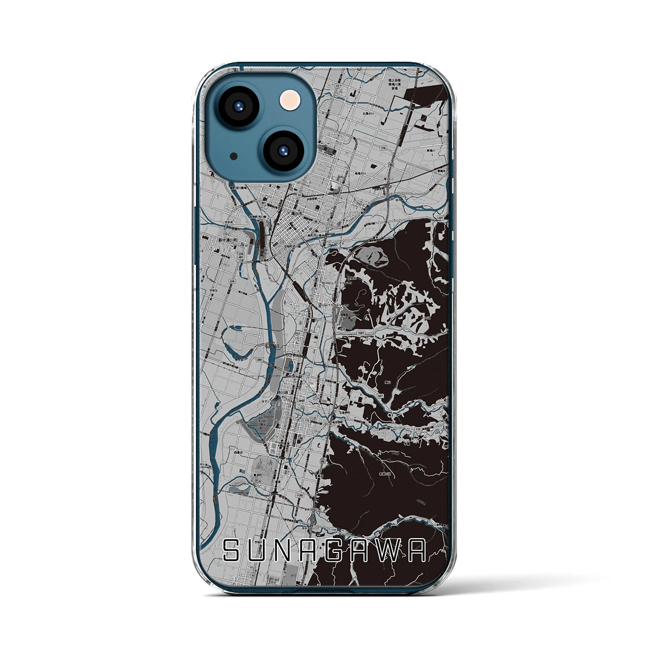 【砂川(北海道)】地図柄iPhoneケース(クリアタイプ)