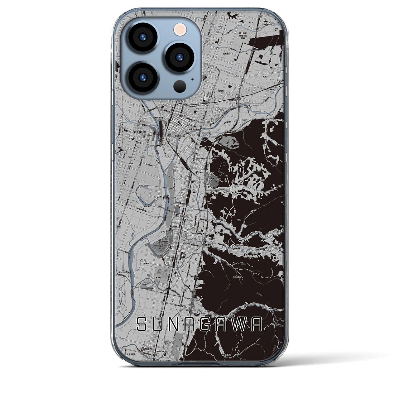 【砂川(北海道)】地図柄iPhoneケース(クリアタイプ)