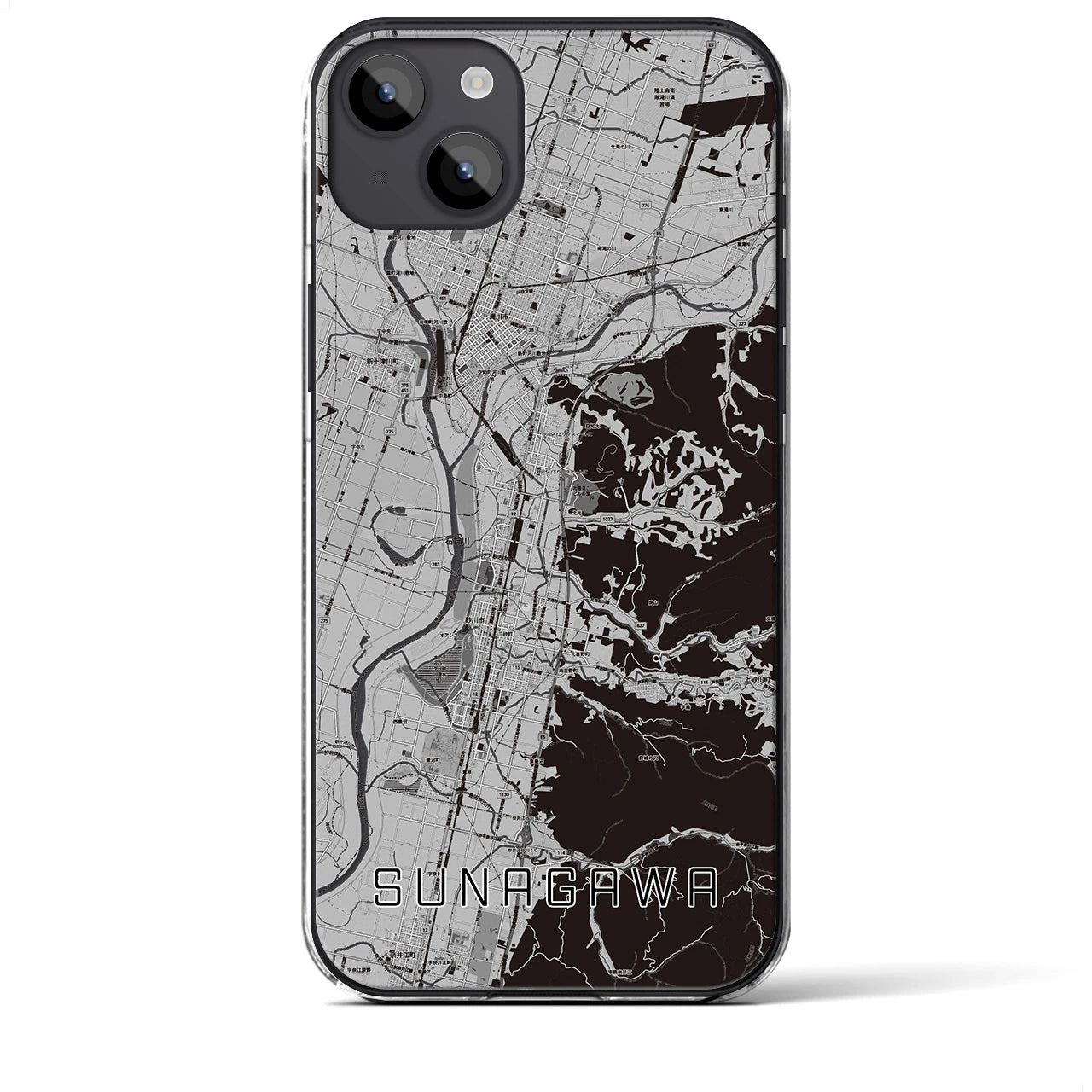 【砂川(北海道)】地図柄iPhoneケース(クリアタイプ)