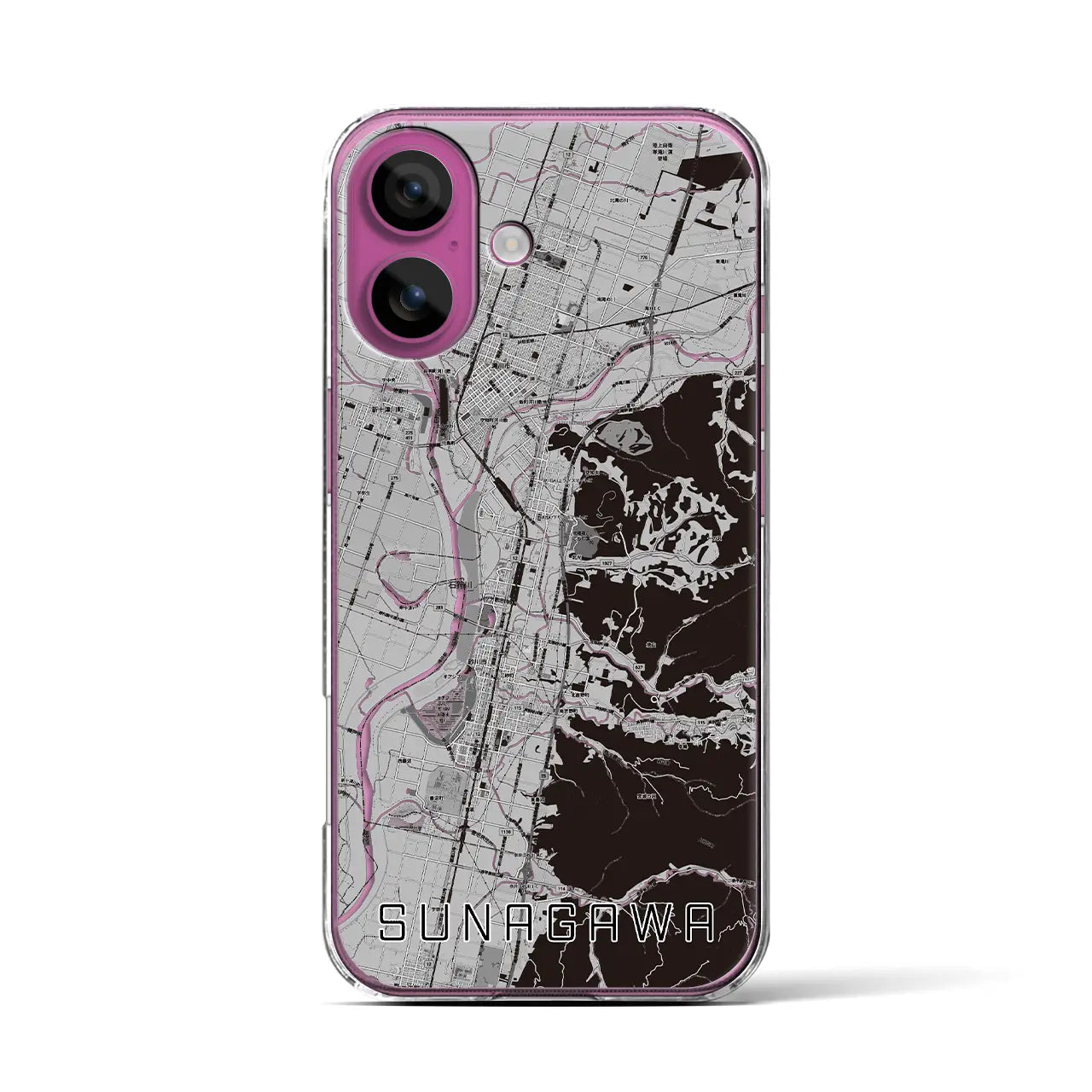 【砂川(北海道)】地図柄iPhoneケース(クリアタイプ)