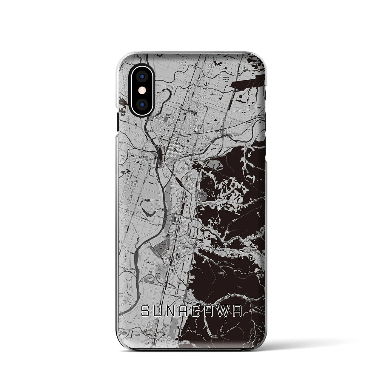 【砂川(北海道)】地図柄iPhoneケース(クリアタイプ)