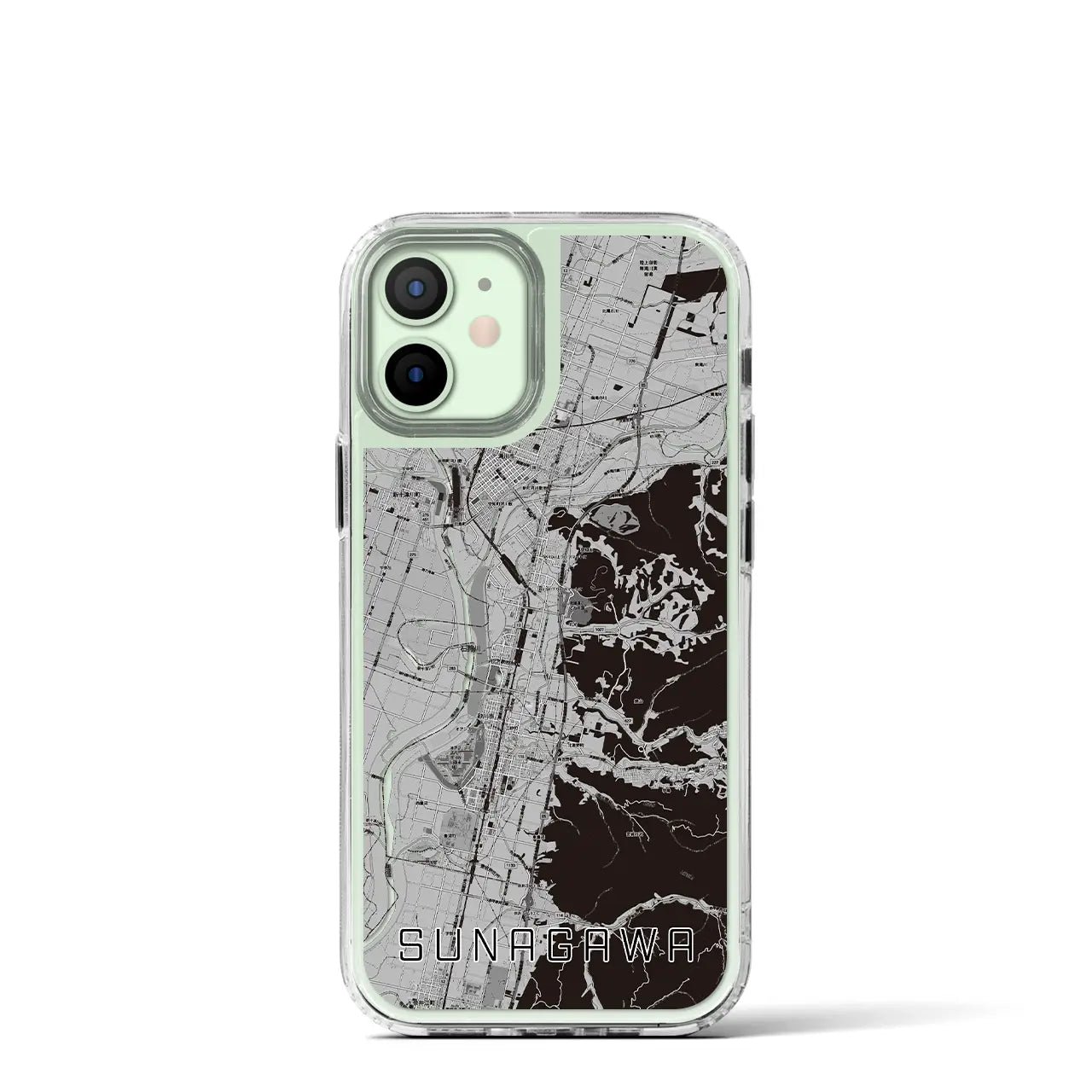 【砂川(北海道)】地図柄iPhoneケース(MagSafeタイプ)