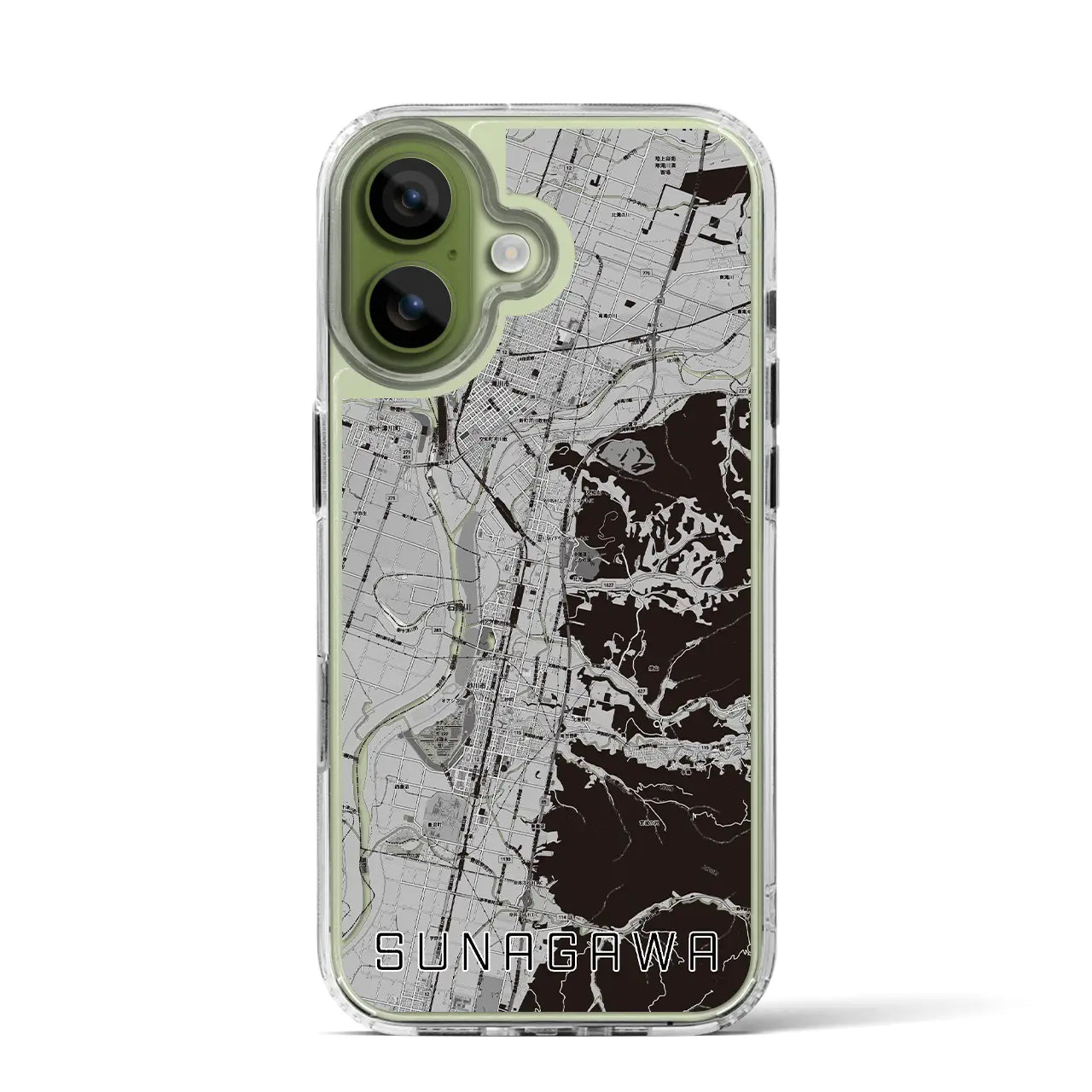 【砂川(北海道)】地図柄iPhoneケース(MagSafeタイプ)