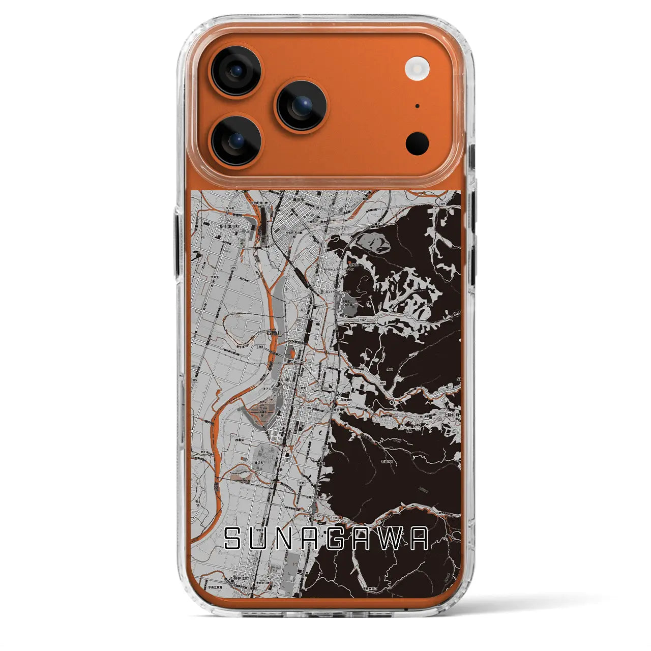 【砂川(北海道)】地図柄iPhoneケース(MagSafeタイプ)