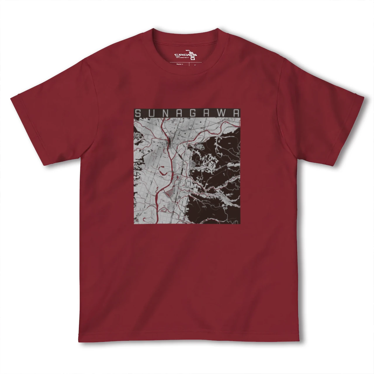 【砂川(北海道)】地図柄ヘビーウェイトTシャツ