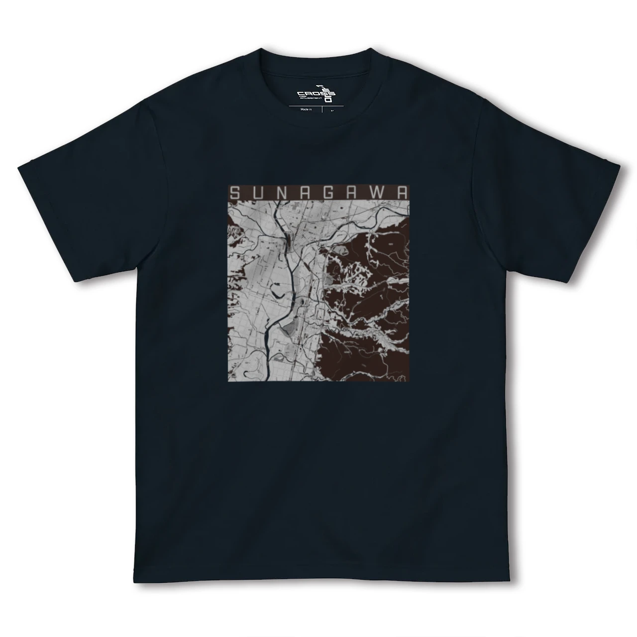 【砂川(北海道)】地図柄ヘビーウェイトTシャツ