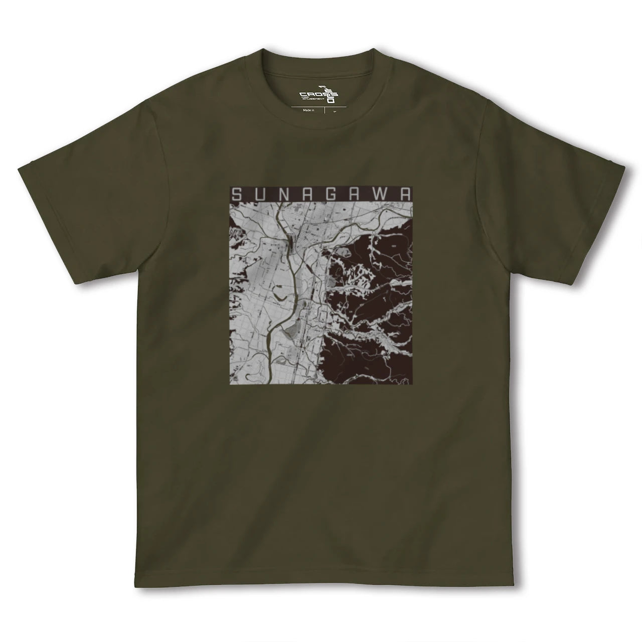 【砂川(北海道)】地図柄ヘビーウェイトTシャツ