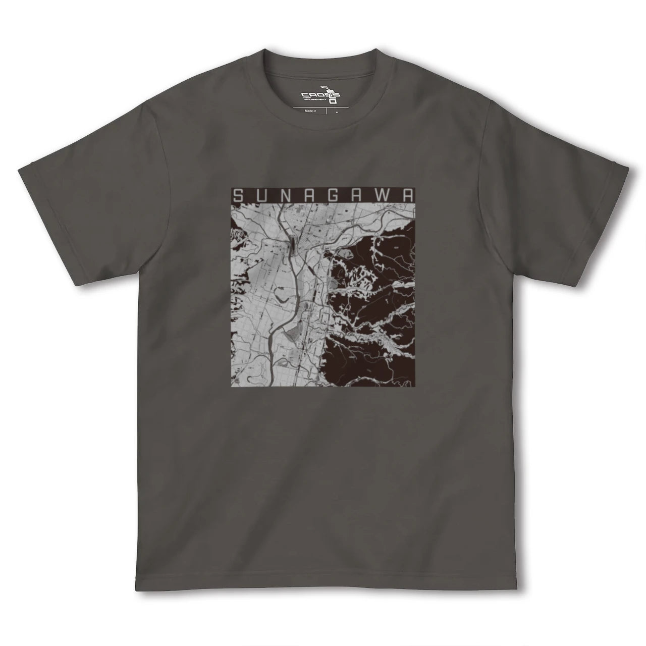 【砂川(北海道)】地図柄ヘビーウェイトTシャツ