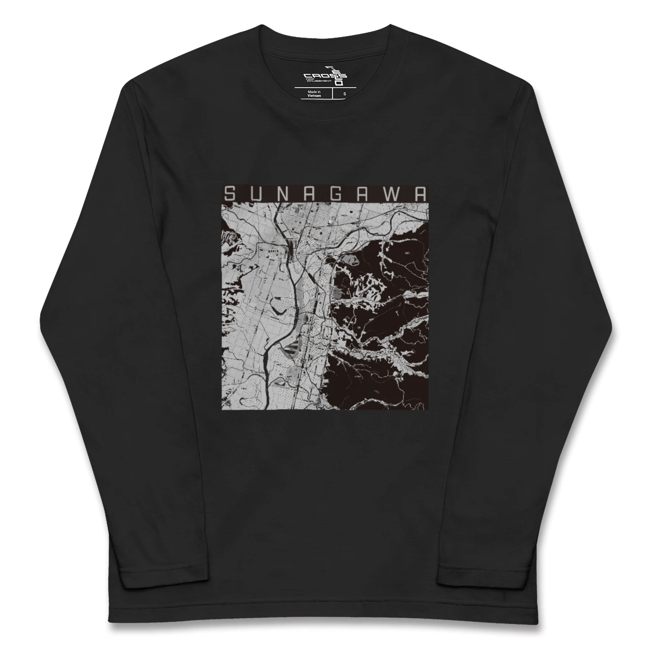 【砂川(北海道)】地図柄ロングスリーブTシャツ
