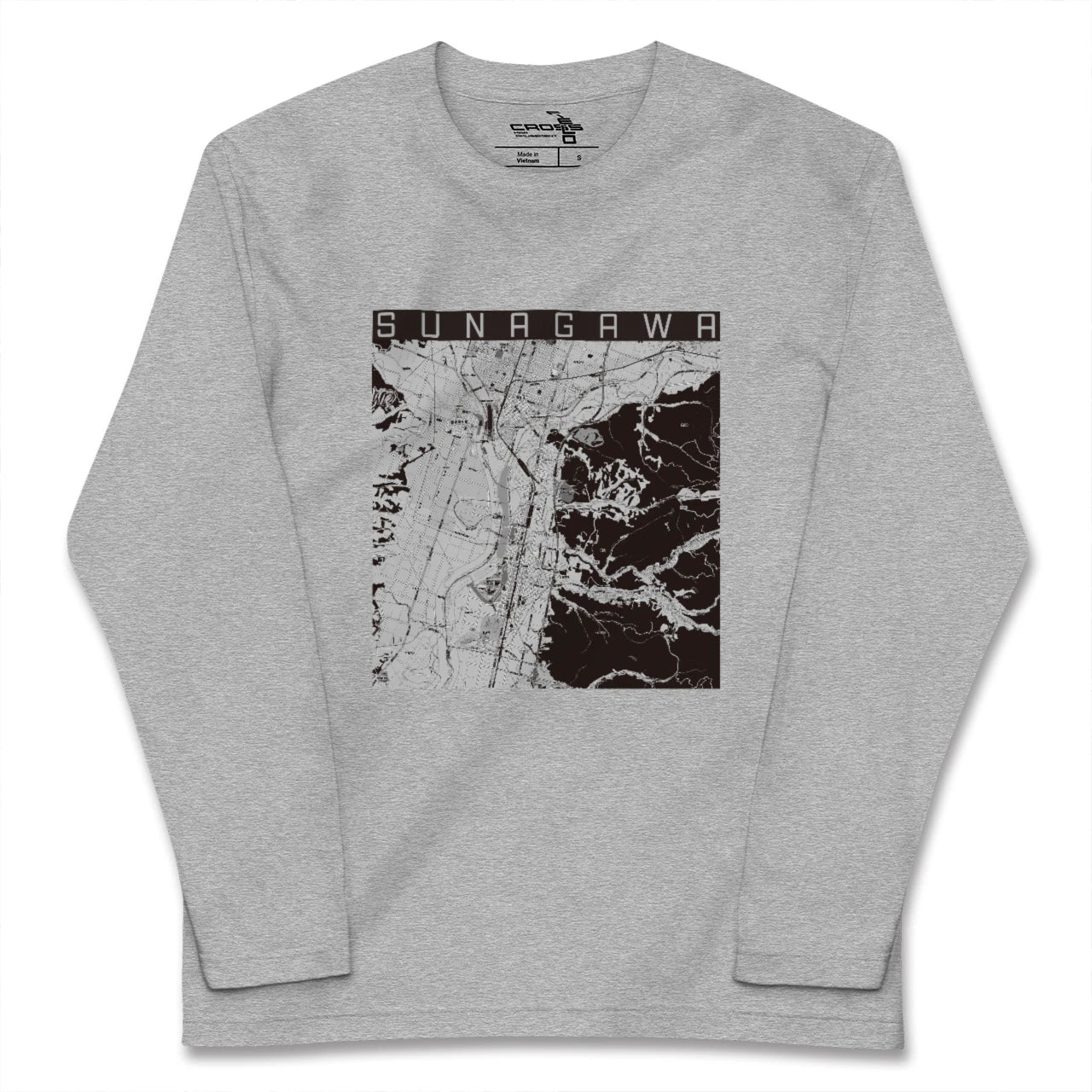 【砂川(北海道)】地図柄ロングスリーブTシャツ