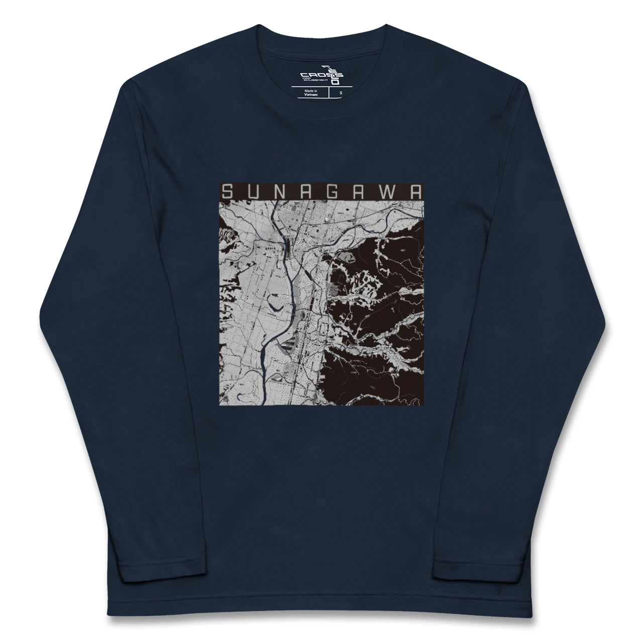 【砂川(北海道)】地図柄ロングスリーブTシャツ